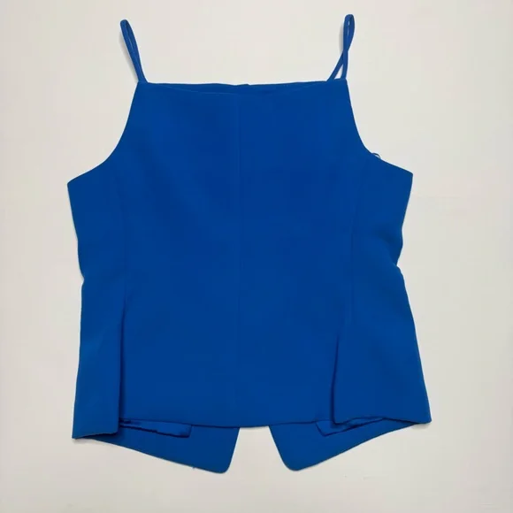 MANGO Halter Neck Gilet Buttons Sleeveless Suit Vest Blazer Royal Blue - Picture 10 of 10